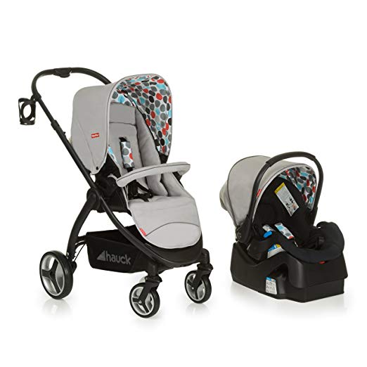 Hauck/Fisher Price Go-Guardian Oxford Travel Set/incl. bottel Holder, Prosafe Infant car seat and Base, Gumball Grey
