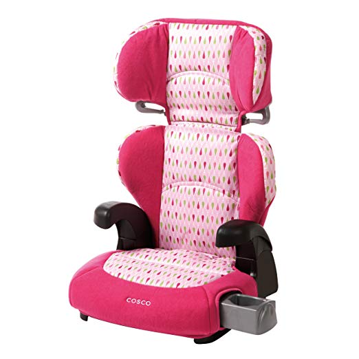 Cosco Pronto! Booster Car Seat for Children, Adjustable Headrest, Integrated Cup Holders, Teardrop