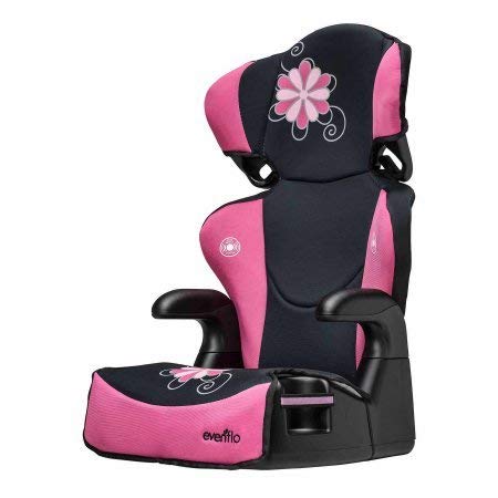 Evenflo Big Kid Sport High Back Booster Car Seat, Danica, Pink (Pink/Black)