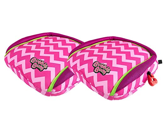BubbleBum Backless Inflatable Booster Car Seat, Twin Pink Chevron Bundle