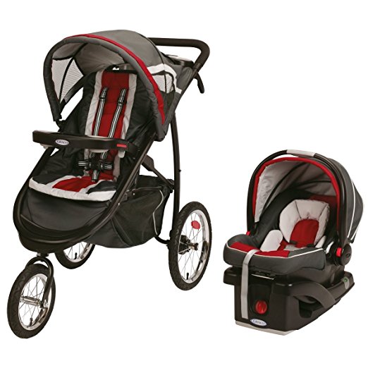 Graco FastAction Fold Jogger Click Connect Travel System, Chili Red (Discontinued by Manufacturer)