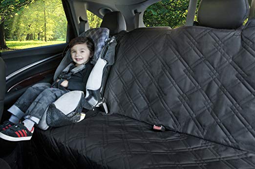 Backseat Protector for Any Car, Truck and SUV. Made of Waterproof, Scratch Resistant, Machine Washable, Non-Slip Material by Rumbi Baby.