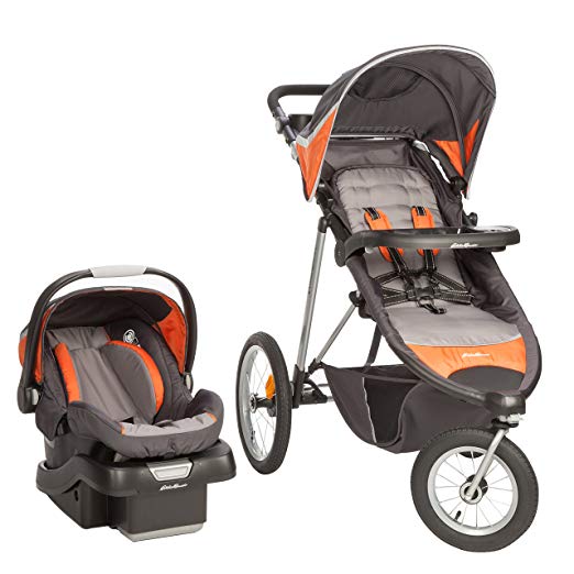 Eddie Bauer TrailGuide Jogger Travel System with SureFit Infant Car Seat, Blazing Orange
