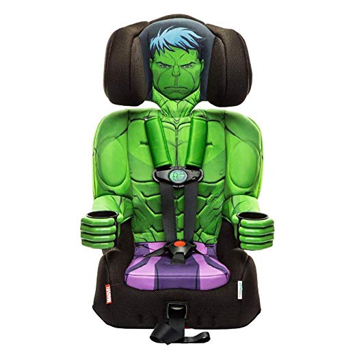 KidsEmbrace Incredible Hulk Booster Car Seat, Marvel Avengers Combination Seat, 5 Point Harness, Green