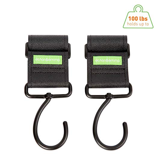 Stroller Hooks, Carry Up To 100lb By Ethan & Emma (2 Per Pack)