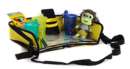 Kids Travel Tray | Premium Waterproof Dry Erase Surface for Snacks and Activity | Child Lap Seat Tray for Car and Airplane | Great for Kid Boys Girls and Toddlers