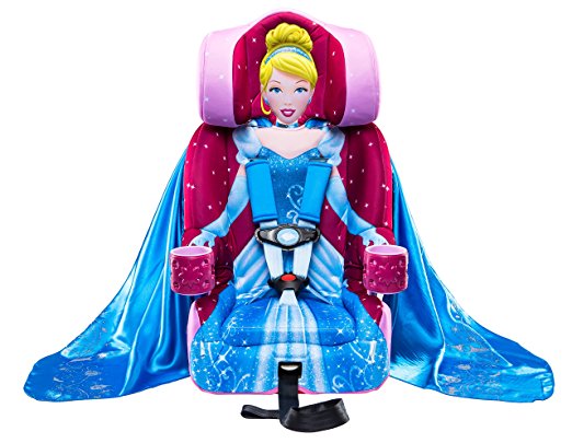 KidsEmbrace Cinderella Booster Car Seat, Disney Combination Seat, 5 Point Harness with Cape, Pink